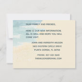 We hebben Waterverf Beach Moving Announcement verp Aankondiging (Achterkant)