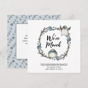 We hebben Waterverf Floral Moving Announcement ver Kaart