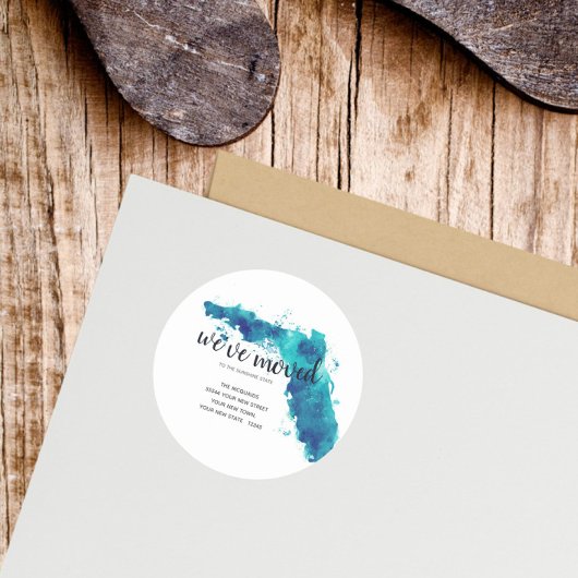 We hebben Waterverf Florida State verplaatst Ronde Sticker