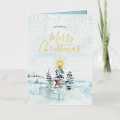 We hebben Waterverf kerstkaarten verplaatst Folie Feestdagenkaart (Voorkant)