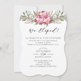 We hebben Waterverf Pink Floral Wedding Elopement Kaart