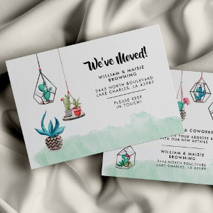 We hebben Waterverf Planten Moving Announcement ve Notitiekaartje