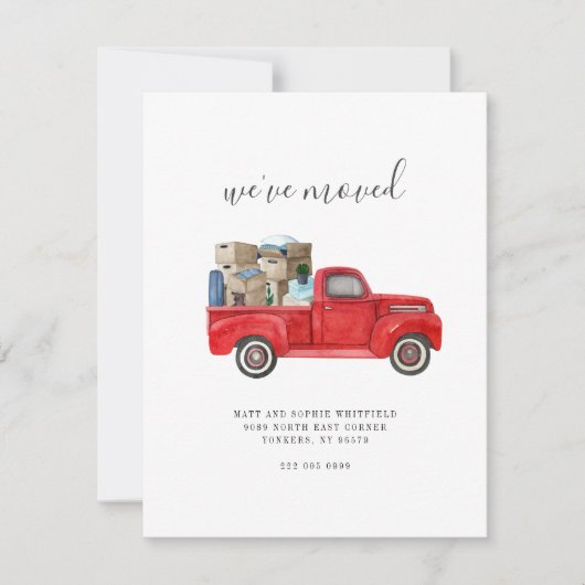 We hebben Waterverf Red Truck Moving (Voorkant)