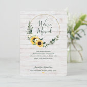 We hebben Waterverf Sunflower Wreath Whitewood ver Aankondiging (Staand voorkant)