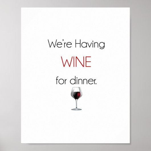 We hebben wijn voor eten Poster. Poster (Voorkant)