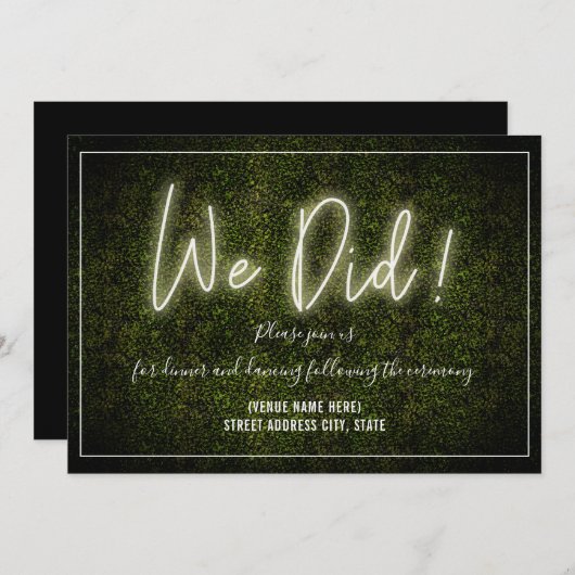 We hebben Witte Neon Boxwood Weddenschap Kaart (Voorkant / Achterkant)