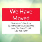 We hebben zakelijke aankondiging rood en wit verpl raamsticker (Vel 3)