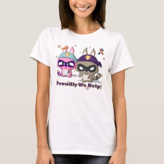 We helpen het T-shirt met T-shirt Cute Cartoon Cha