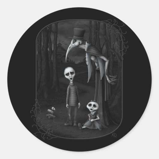 We Herfsten allemaal naar beneden Ronde Sticker (Voorkant)