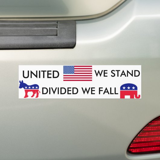 We Herfsten verdeeld Bumpersticker (Op auto)
