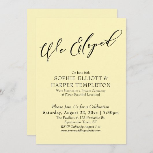 We hielden, elegante eenvoudige Bleek geel viering Kaart (Voorkant / Achterkant)