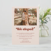 We hielden stijlvolle retro Peach Pink aankondigin Kaart (Staand voorkant)