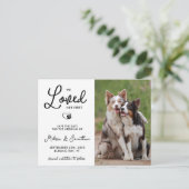 We hielden van haar eerste aangepaste foto-weddens aankondigingskaart (Staand voorkant)