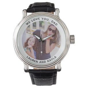 WE HOEVEN VAN JE DAD Moderne Vaderdag fototoetsenb Horloge