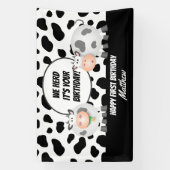 We hoorden dat het je verjaardag is Schattigee Koe Spandoek (Verticaal)