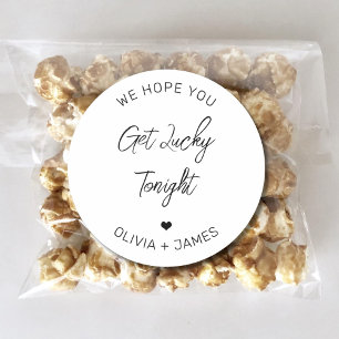 We hopen dat je geluk krijgt vanavond bruiloft Ver Ronde Sticker