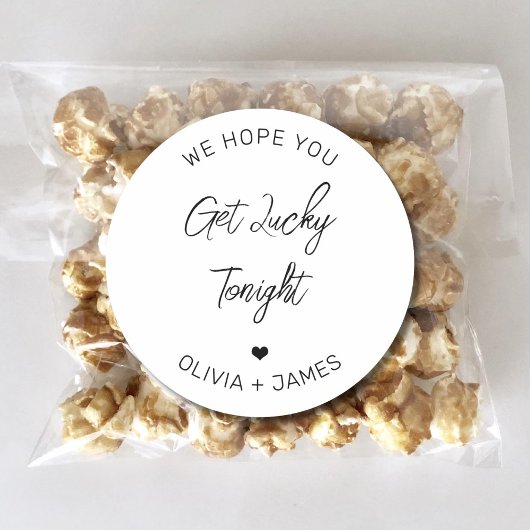 We hopen dat je geluk krijgt vanavond bruiloft Ver Ronde Sticker