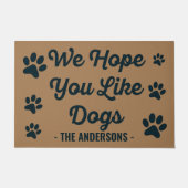 We hopen dat je van Honden houdt  Deurmat (Voorkant)