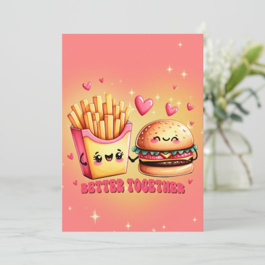 We horen bij Burger en Fries Love Feestdagenkaart (Staand voorkant)