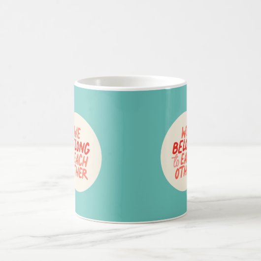 We horen bij elkaar - Mok rood en mint (Center)