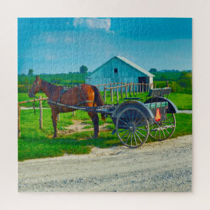We houden van Amish Carraiges in Iowa. Legpuzzel