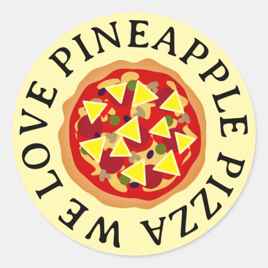 We houden van ananaspizza-stickers ronde sticker (Voorkant)