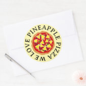 We houden van ananaspizza-stickers ronde sticker (Envelop)