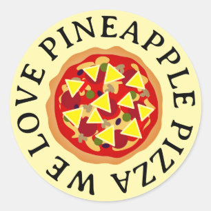 We houden van ananaspizza-stickers ronde sticker