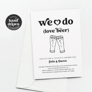 We houden van bier koppels bruiloft douche Verlovi Kaart