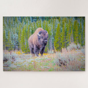 We houden van Bison in Wyoming Jigzaag Puzzle Legpuzzel