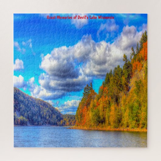 We houden van Devils Lake Wisconsin. Legpuzzel (Verticaal)