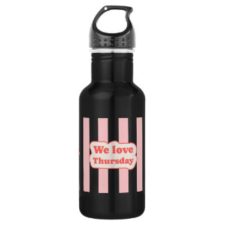 We houden van donderdag (met roze lijnen) waterfles