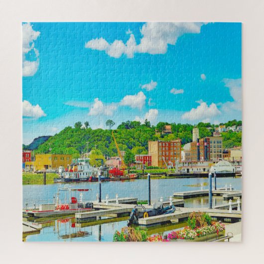 We houden van Dubuque in Iowa. Legpuzzel (Verticaal)