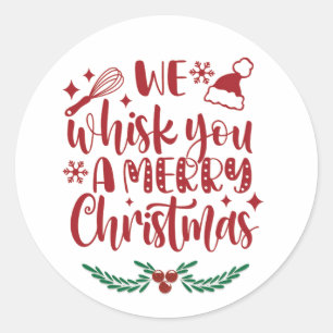 We houden van een prettige kerstfeestdag. ronde sticker