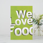 We houden van eten briefpapier (Staand voorkant)