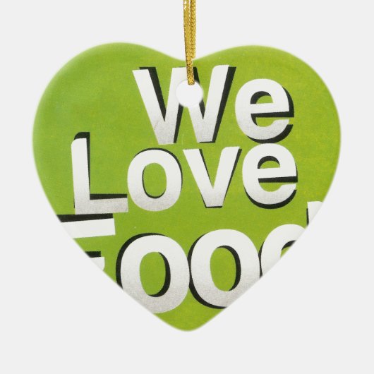 We houden van eten keramisch ornament (Voorkant)