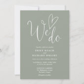 We houden van hartfoto Sage Green Wedding Kaart (Voorkant)