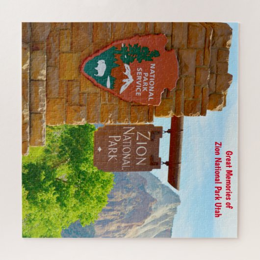 We houden van het Nationaal Park Utah Jigzaag Puzz Legpuzzel (Horizontaal)