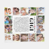 We houden van je Gigi Multi Photo Collage Keepsake Fleece Deken (Voorkant (Horizontaal))