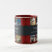 We houden van je, Grandma Custom 6 Photo Grid Two- Tweekleurige Koffiemok (Center)