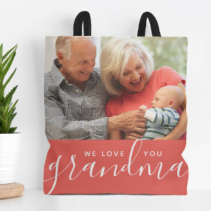We houden van je Grandma Custom Photo Moederdag Ca Tote Bag