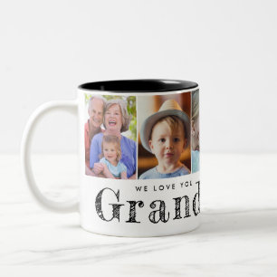 We houden van je Grootmoeder Kleinkinderen foto's Tweekleurige Koffiemok