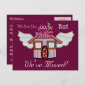 We houden van je, maar we zijn verhuisd! aankondigingskaart (Voorkant / Achterkant)