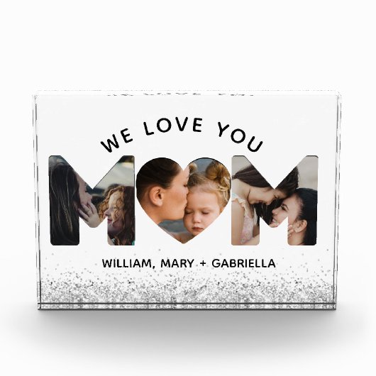 We houden van je mam aangepaste 3 foto collage, Mo (Voorkant)