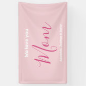 We houden van je mam roze minimalist spandoek (Verticaal)