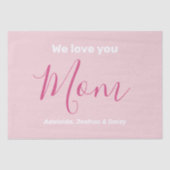 We houden van je mam roze minimalist tissuepapier (Voorkant)