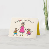 We houden van je mama Cartoon Family Happy Moederd Kaart (Voorkant)
