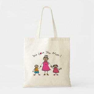 We houden van je mama Cartoon Family Happy Moederd Tote Bag