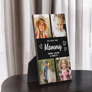 We houden van je Mama Familie Moderne Fotocollage Fotoplaat