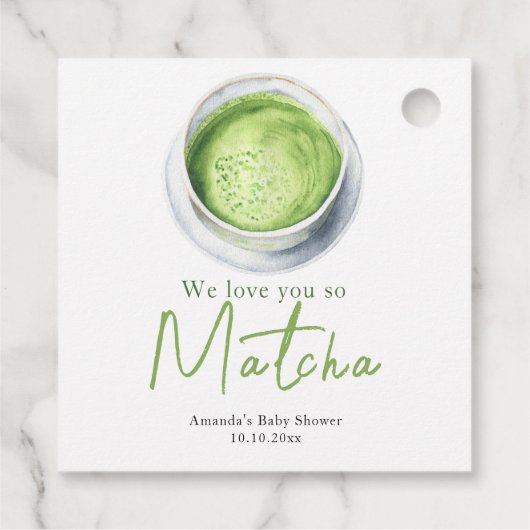 We houden van je, Matcha Baby shower Bedankjes Labels (Achterkant)